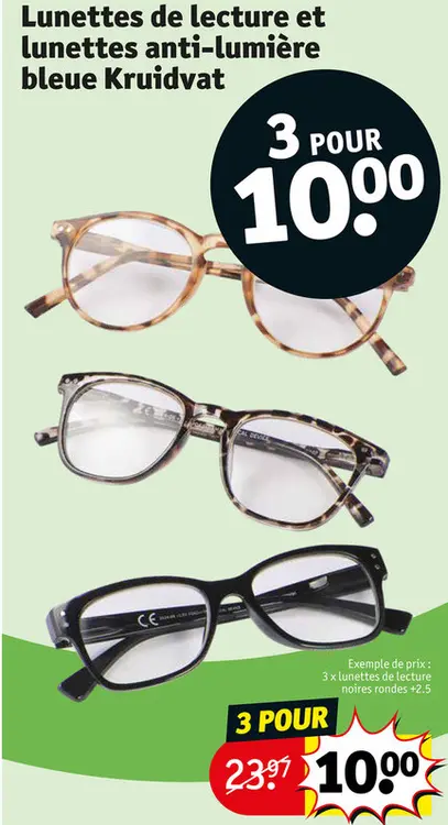 Offre: Lunettes de lecture et lunettes anti-lumière