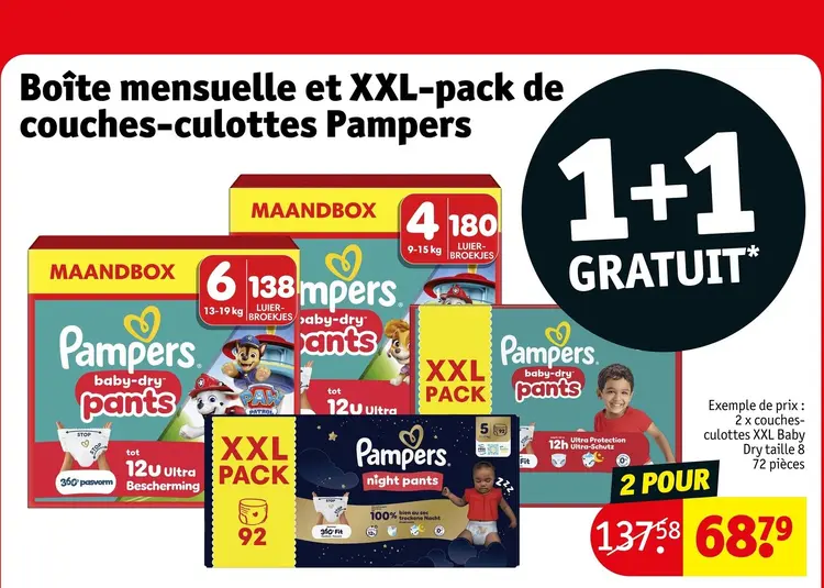 Offre: Boîte mensuelle et XXL-pack de couches-culottes