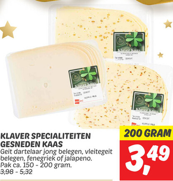 Aanbieding: KLAVER SPECIALITEITEN GESNEDEN KAAS