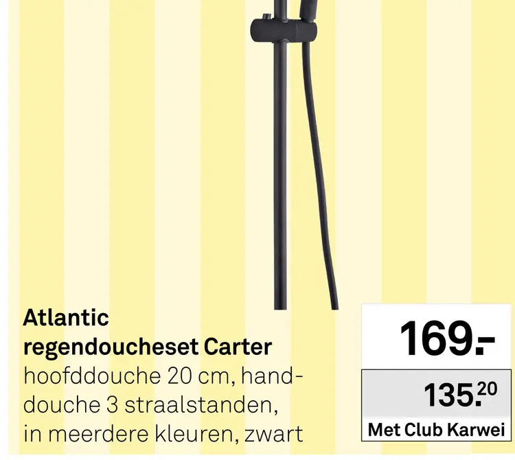 Aanbieding: Regendoucheset Carter