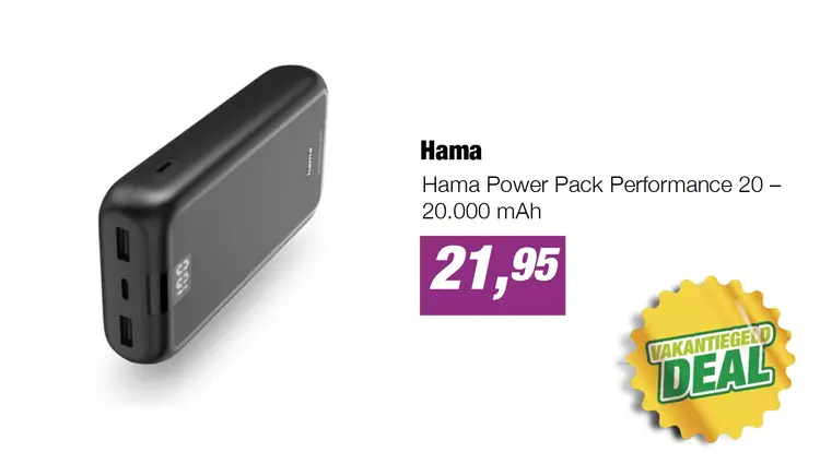 Aanbieding: Hama Power Pack Performance 20 – 20.000 mAh