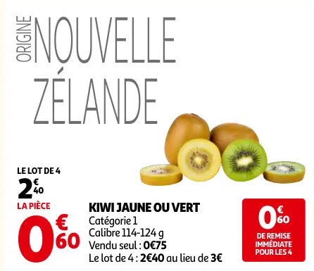 Offre: Kiwi jaune ou vert
