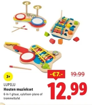 Aanbieding: Houten muziekset