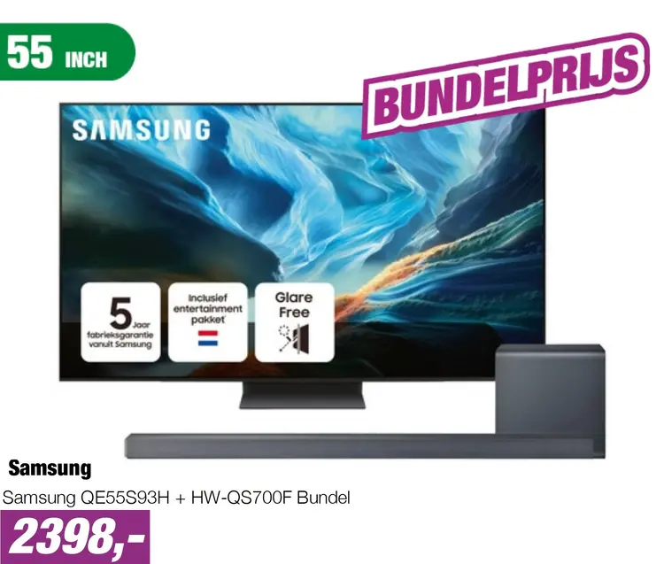 Aanbieding: Samsung QE55S93H + HW-QS700F Bundel