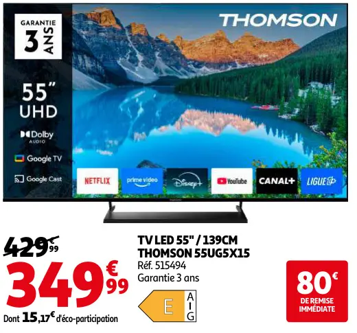 Offre: Tv led 55" / 139cm