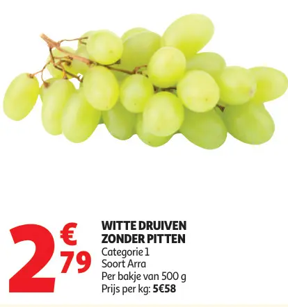 Promotie: Witte druiven zonder pitten