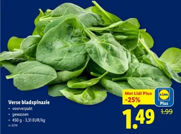 Aanbieding: Verse bladspinazie