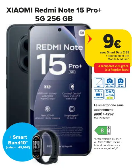 Offre: Redmi Note 15 Pro+ 5G 256 GB