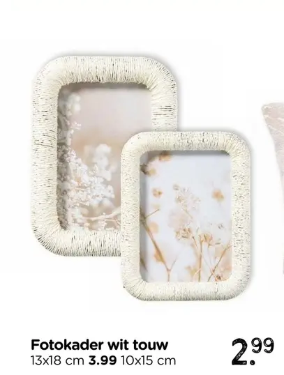 Aanbieding: Fotokader wit touw