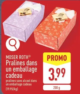 Offre: Pralines dans un emballage cadeau