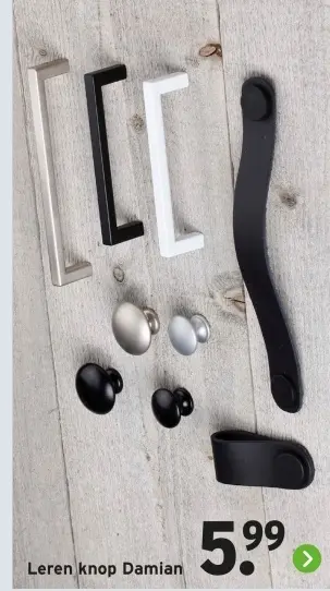 Aanbieding: Leren knop Damian