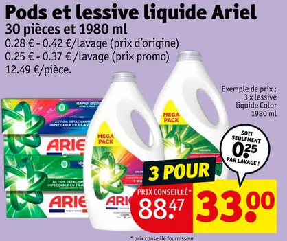 Offre: Pods et lessive liquide