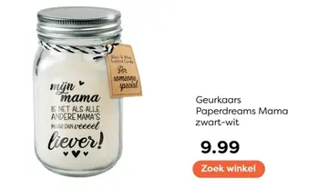Aanbieding: Geurkaars Paperdreams Mama zwart-wit