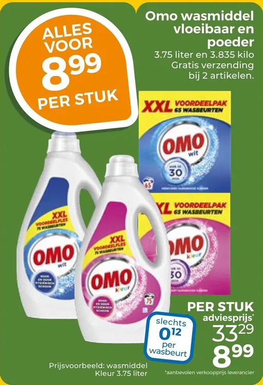 Aanbieding: Wasmiddel vloeibaar en poeder
