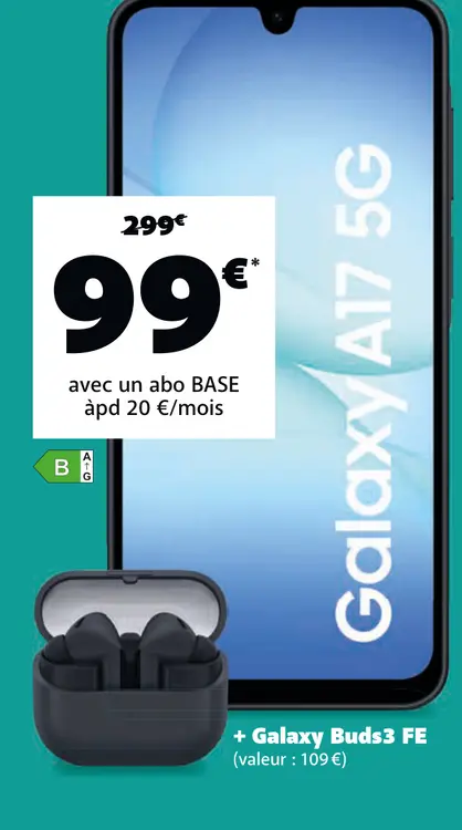 Offre: Galaxy A17 5G + Galaxy Buds3 FE