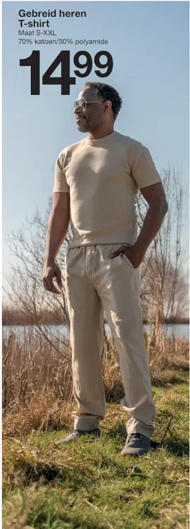Aanbieding: Gebreid heren T-shirt