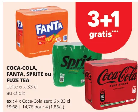 Offre: Coca-Cola, Fanta, Sprite ou Fuze Tea