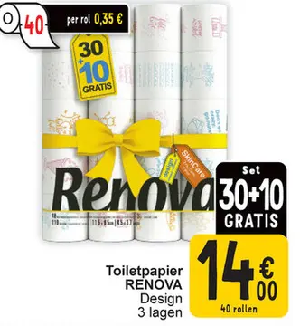 Aanbieding: Toiletpapier RENOVA Design