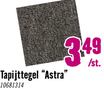 Aanbieding: Tapijttegel schlinge Astra grijs 50x50cm