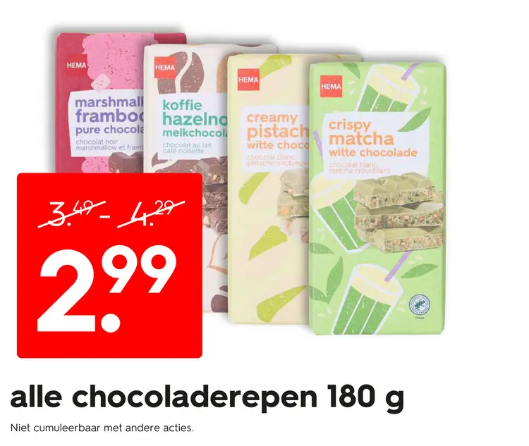 Promotie: Alle chocoladerepen
