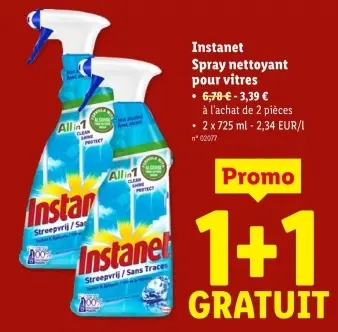 Offre: Instanet Spray nettoyant pour vitres