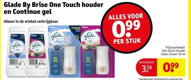 Aanbieding: Glade By Brise One Touch houder en Continue g