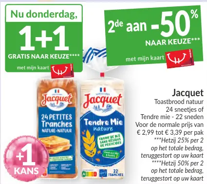 Promotie: Toastbrood natuur of Tendre mie