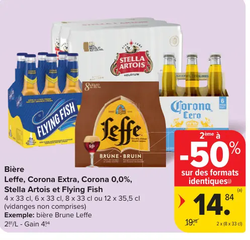 Offre: Bière Leffe, Corona Extra, Corona 0,0%, Stell