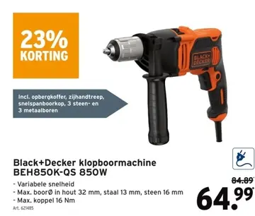 Aanbieding: Black+Decker klopboormachine BEH850K-QS 850W