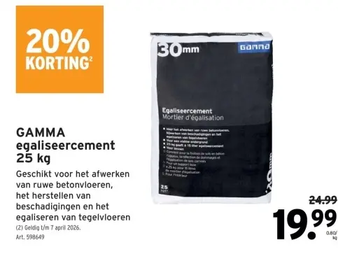 Promotie: egaliseercement
