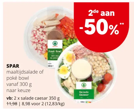 Promotie: Maaltijdsalade of poké bowl