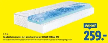 Aanbieding: Koudschuim matras met gelschuim topper SWEET DREAM XXL