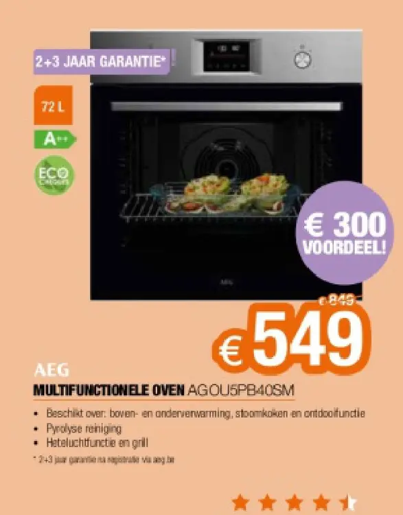 Promotie: Multifunctionele oven agou5pb40sm