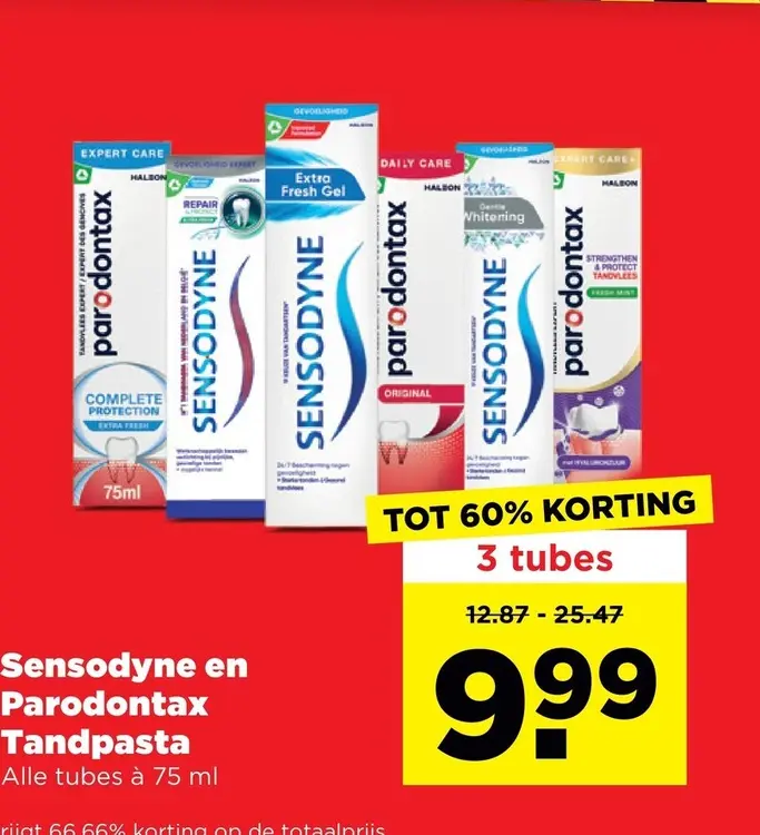 Aanbieding: Sensodyne en Parodontax Tandpasta