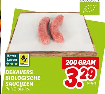 Aanbieding: Dekavers biologische saucijzen