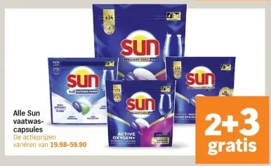 Aanbieding: Alle Sun vaatwascapsules