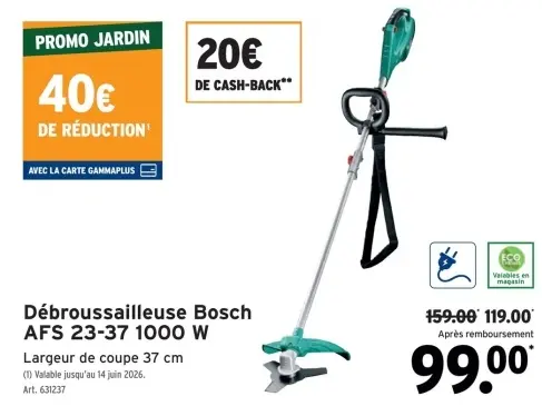 Offre: Débroussailleuse Bosch AFS 23-37 1000 W