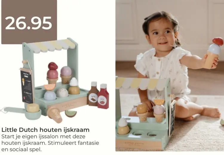 Aanbieding: Little Dutch houten ijskraam