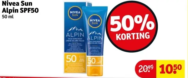 Aanbieding: Nivea Sun Alpin SPF50