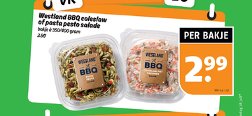 Aanbieding: Westland BBQ coleslaw of pasta pesto salade