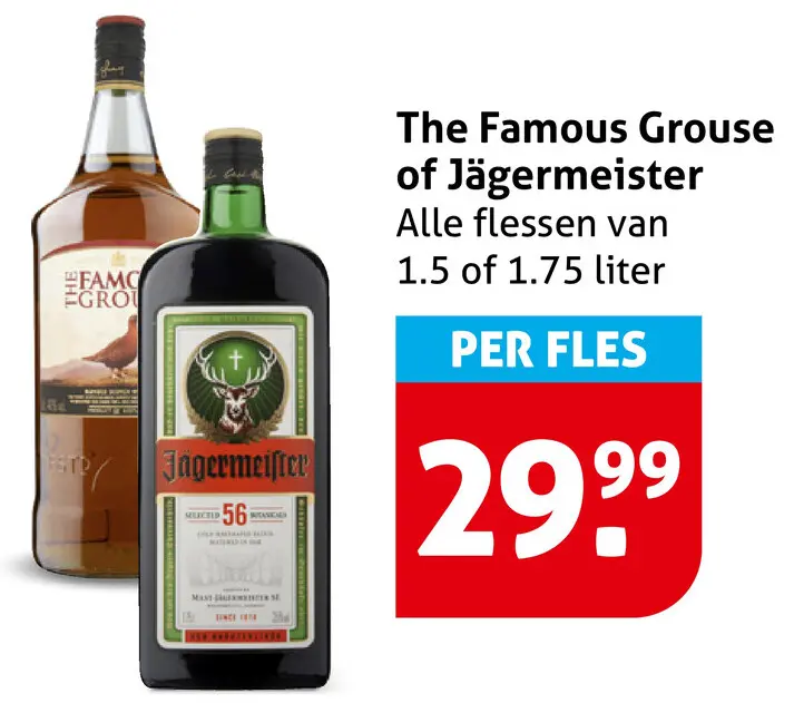 Aanbieding: The Famous Grouse of Jägermeister