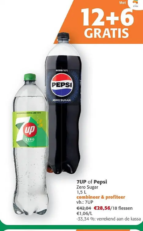 Aanbieding: 7UP or Pepsi Zero Sugar