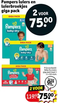 Aanbieding: Pampers luiers en luierbroekjes giga pack