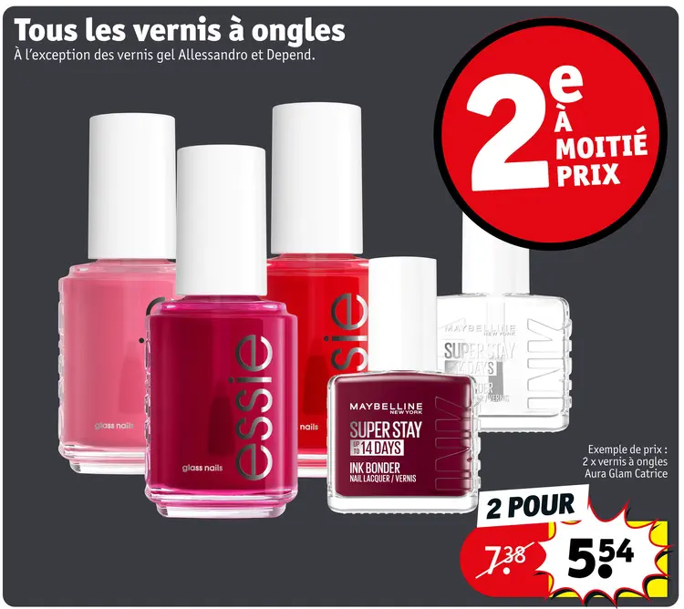 Offre: Tous les vernis à ongles