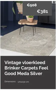 Aanbieding: Vintage vloerkleed Feel Good Meda Silver