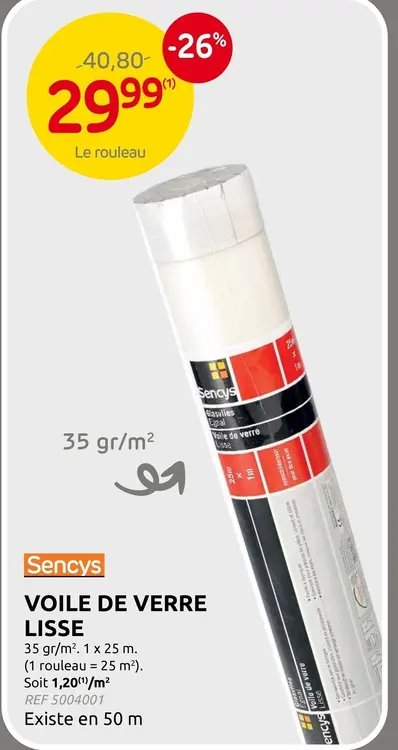Offre: Voile de verre lisse