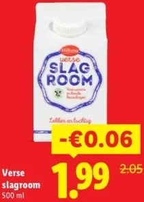 Aanbieding: Verse slagroom