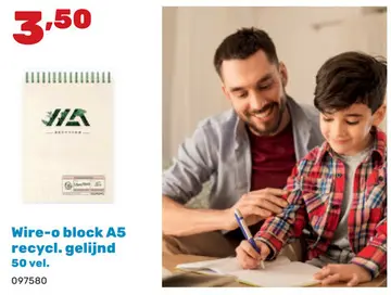 Aanbieding: Wire-o block A5 recycl. gelijnd