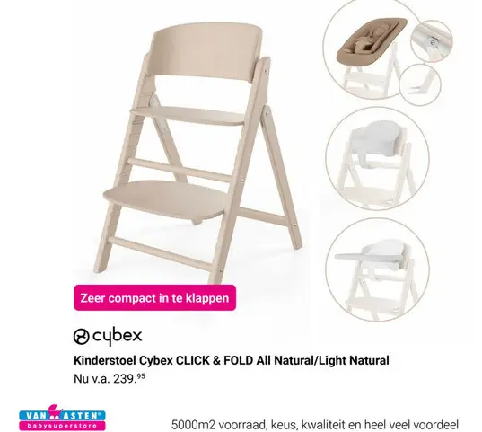 Aanbieding: Kinderstoel Cybex CLICK & FOLD All Natural/Light