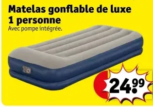 Offre: Matelas gonflable de luxe 1 personne